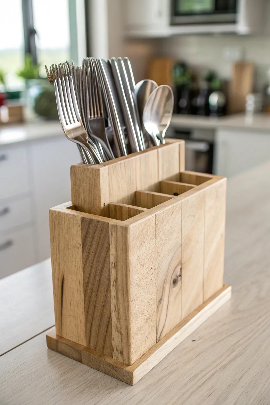 Elevate your kitchen storage with this chic, handcrafted cutlery holder made from pallet wood. Simple, elegant, and full of natural charm!
