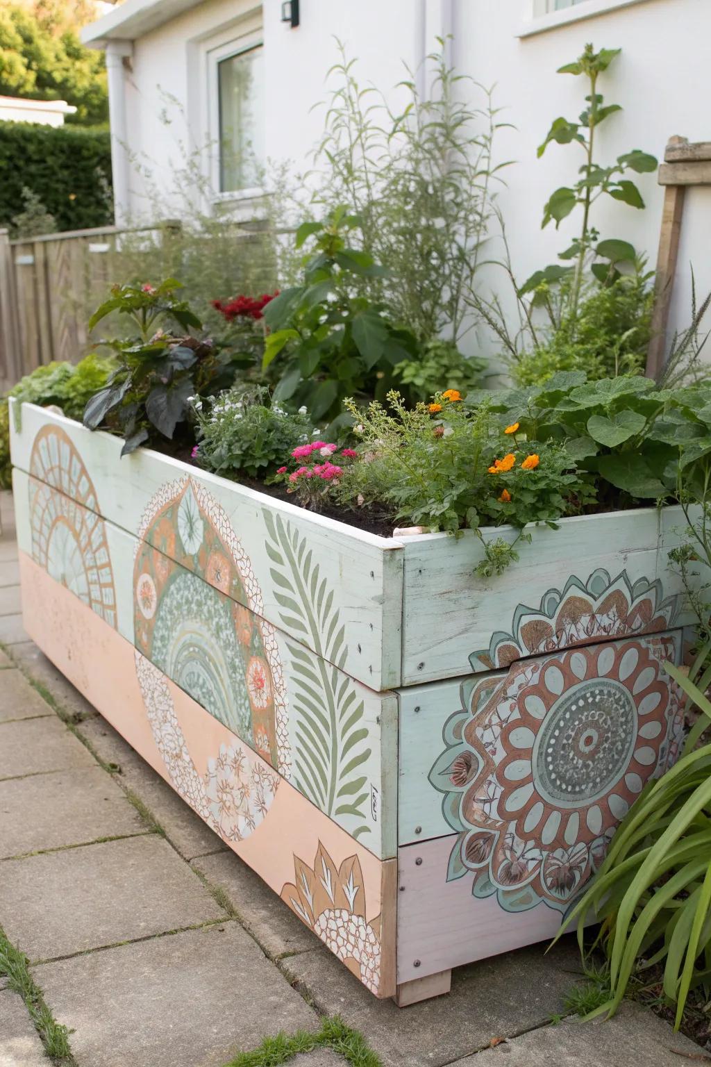 Transform your garden into a masterpiece with a stunning recycled art garden bed!