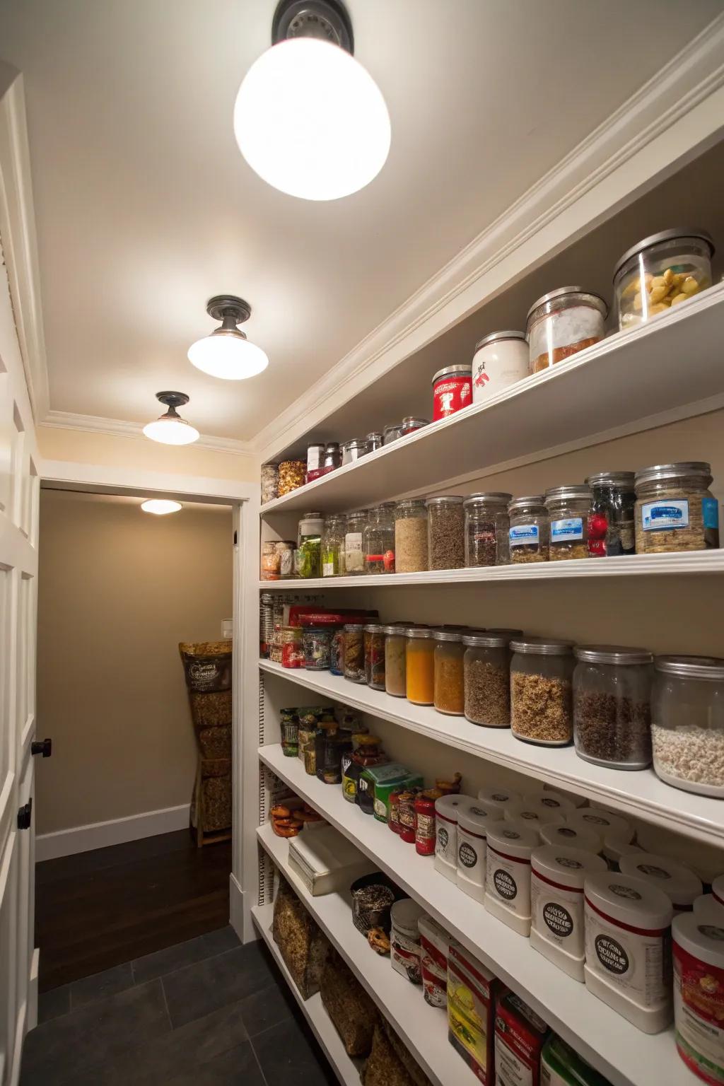 Close-to-ceiling mount fixtures are space-saving solutions.