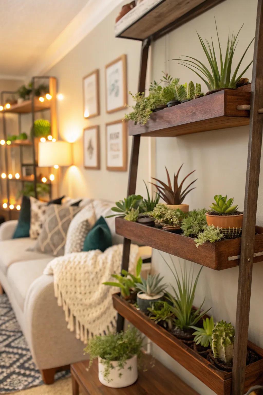 Impart dimension to your space with floating plant displays.
