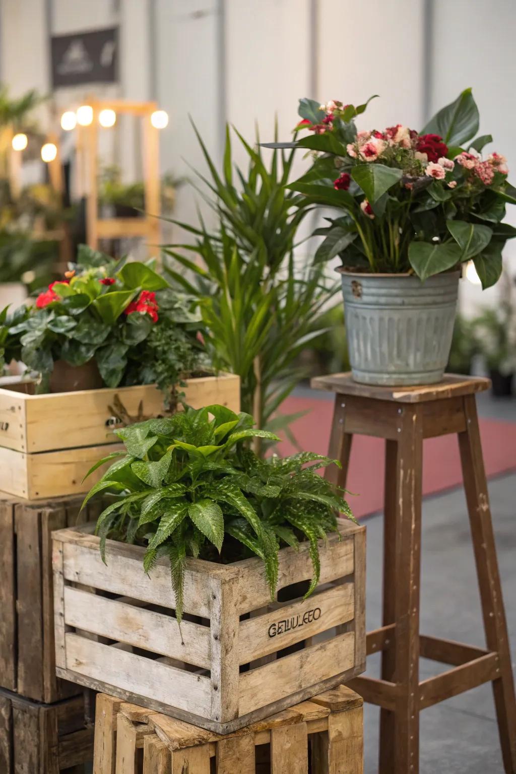 Elevate your plants with creative stands.