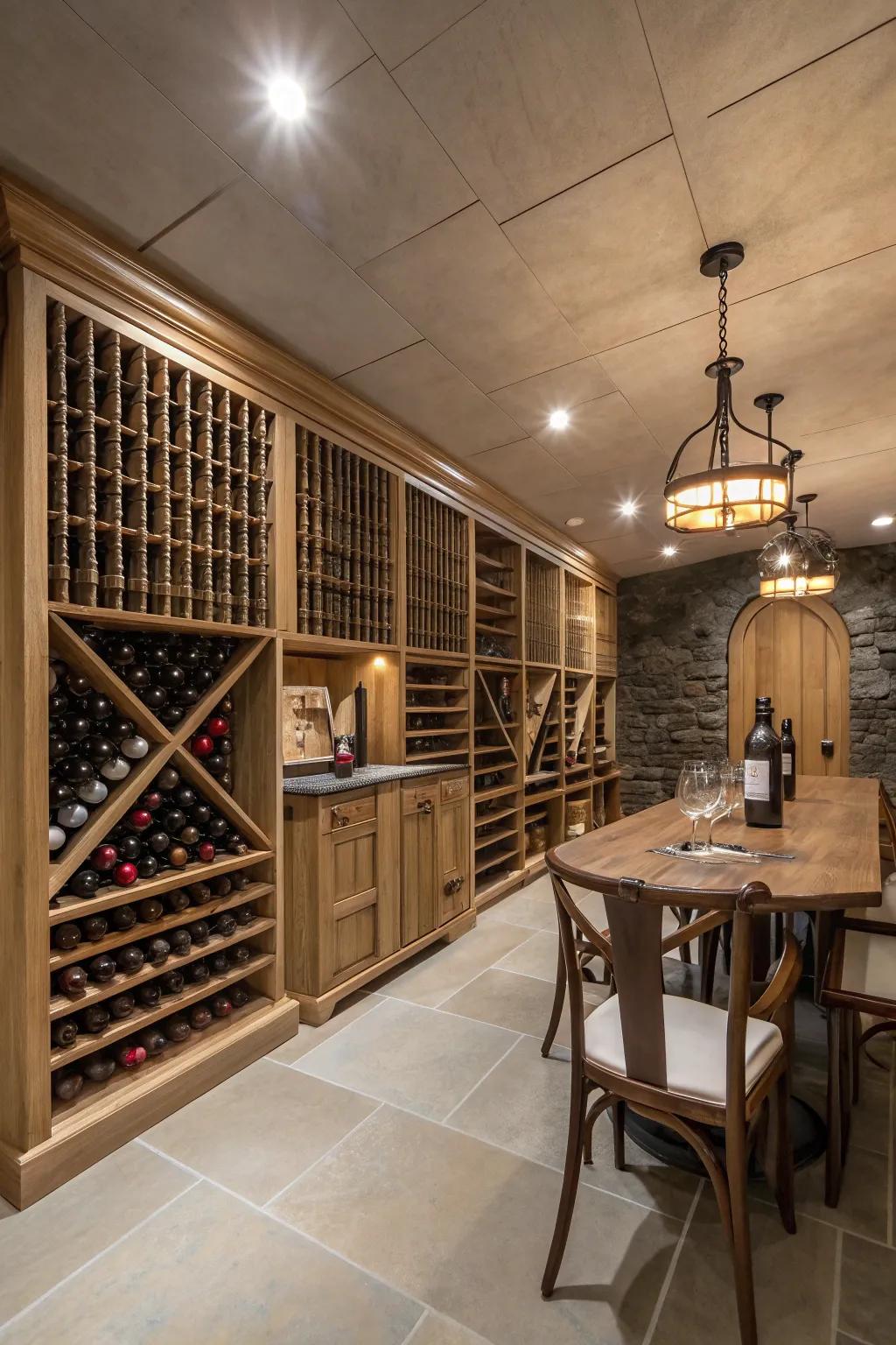 Keep your wine compilation inside the elegant pole barn wine storage.