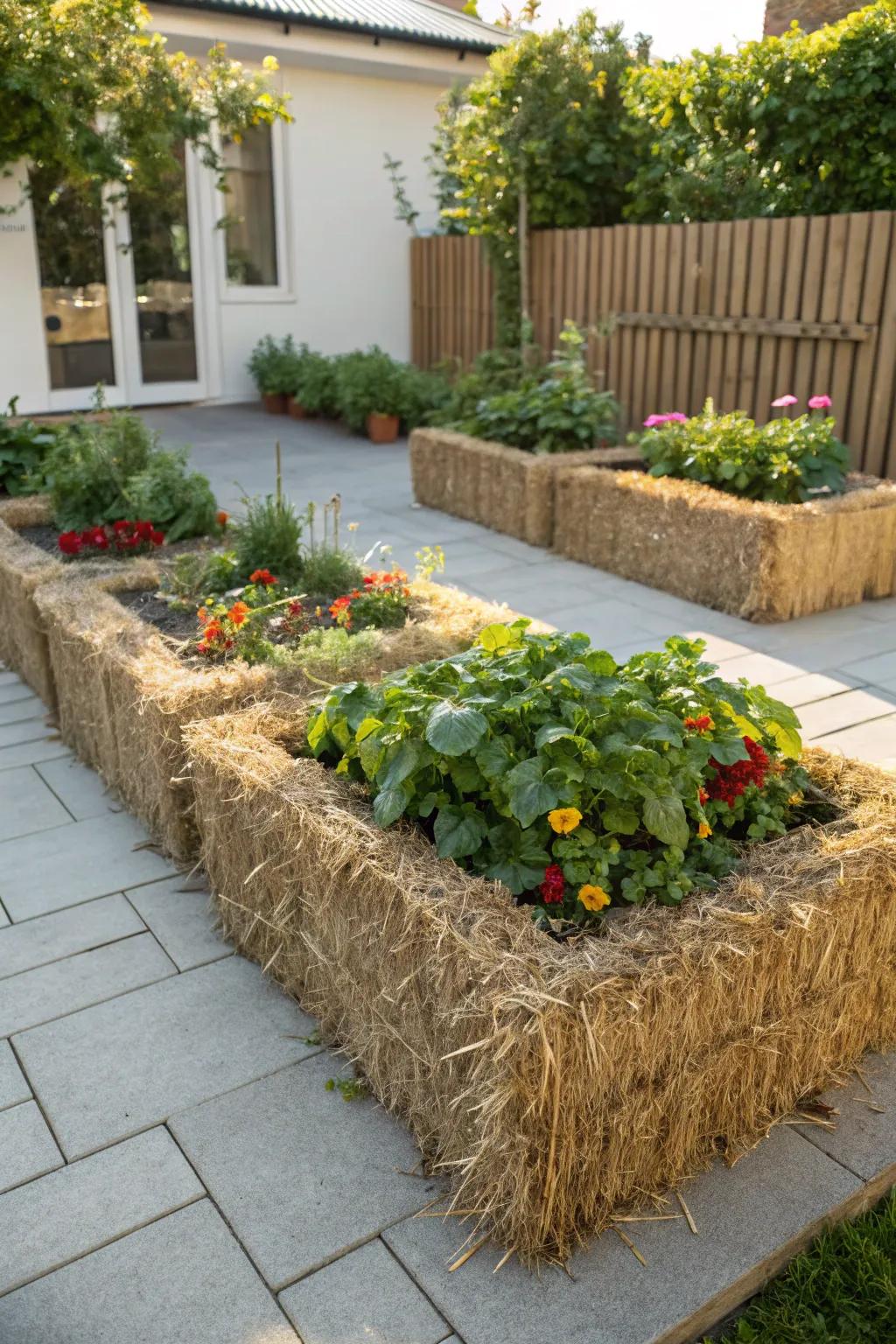 Discover the charm of seasonal gardening with hay bale raised beds - where simplicity meets natural elegance.