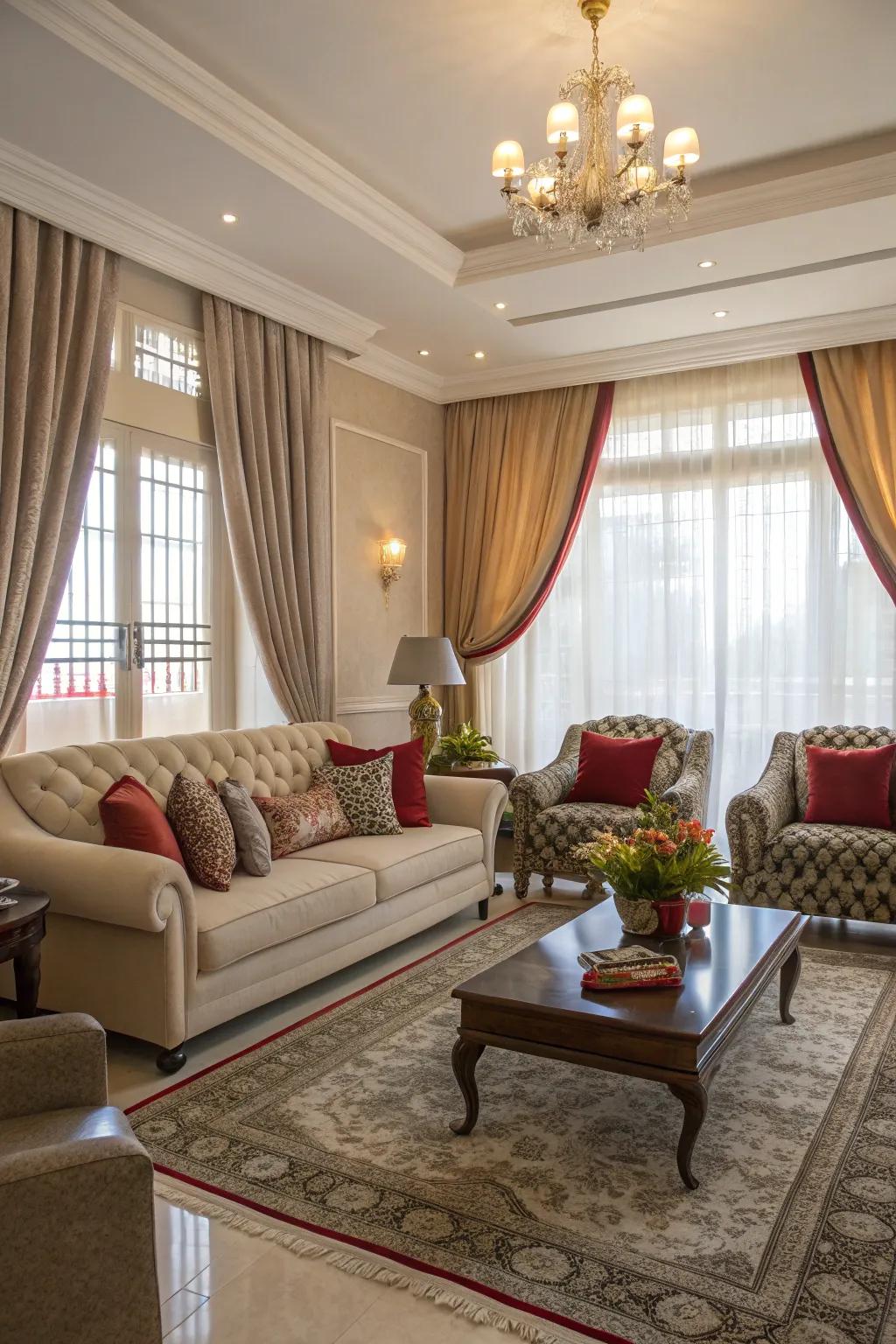 Balance refinement and convenience through distinctive living segments.