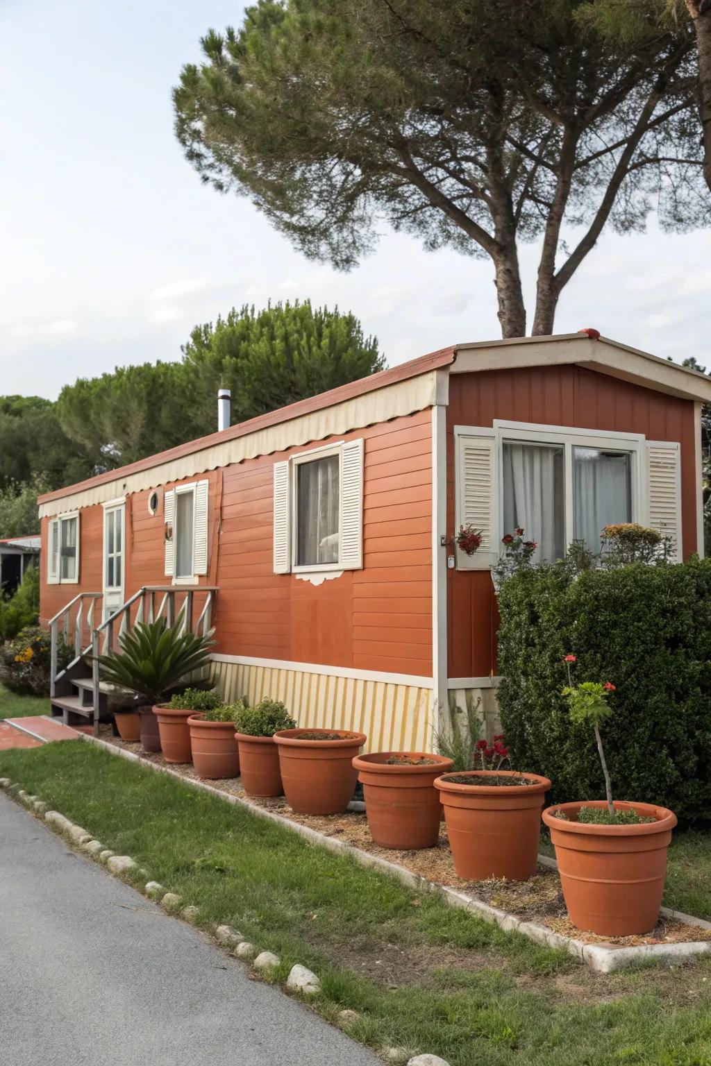 Warm ceramic infuses your mobile home with cozy, global charm.