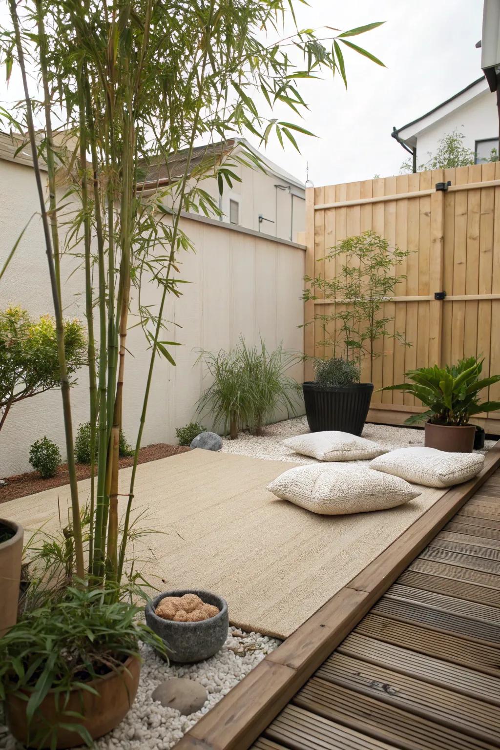 A Zen-themed retreat offers peaceful relaxation.