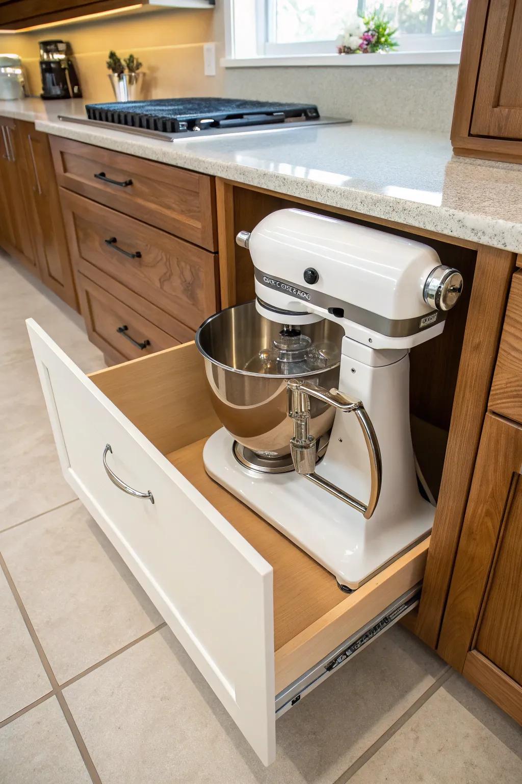 Minimalist marvel: A drawer storage solution for clean counters