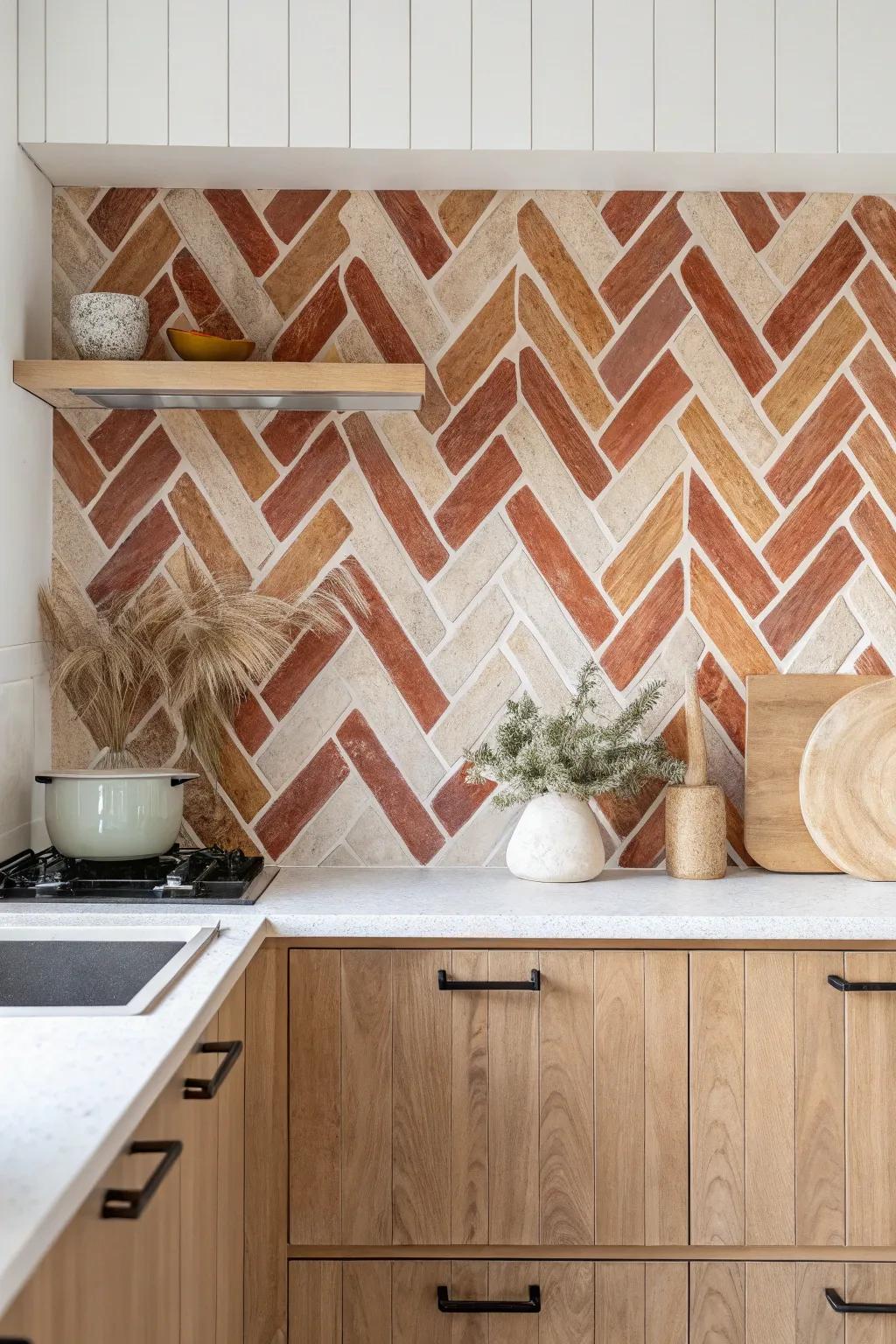 Transform your kitchen with a bold, DIY painted backsplash that blends Scandinavian simplicity with a boho flair!