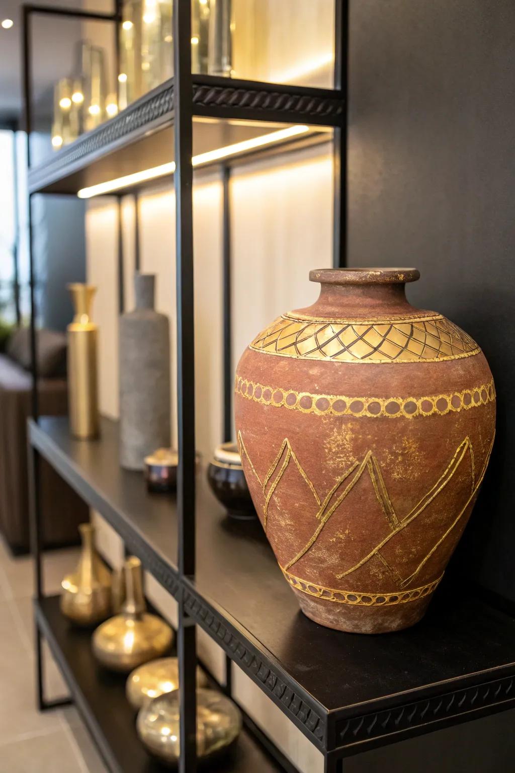 Metallic accents add a touch of glamour to your decor.