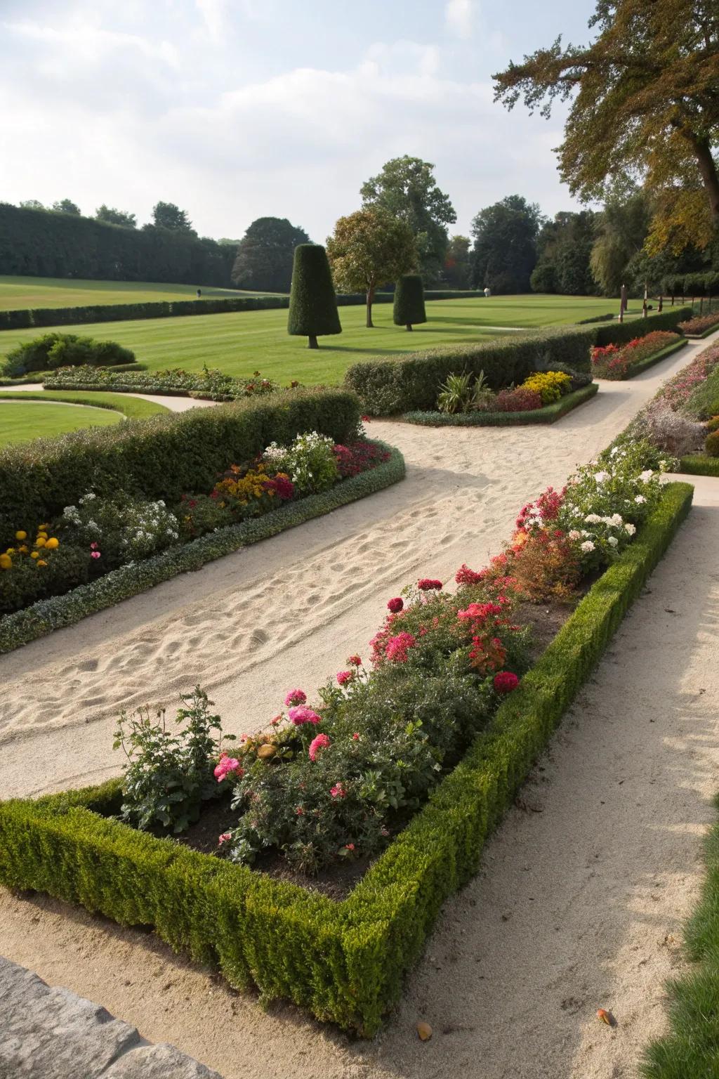 Neatly define landscaping edges with sand.