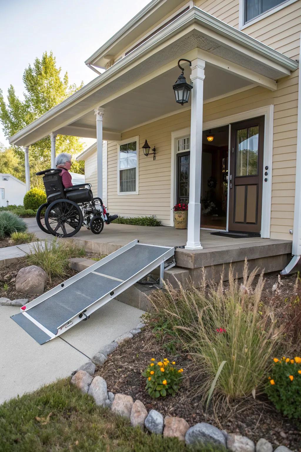 A convenient mobile ramp for temporary or travel needs.