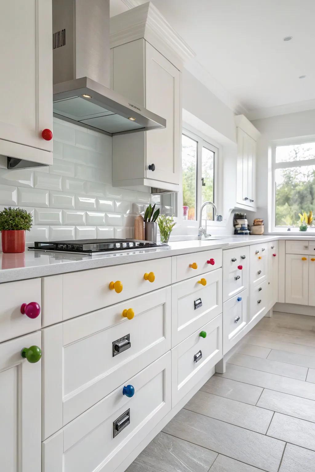 Whimsical ceramic rods adding a surprising touch.