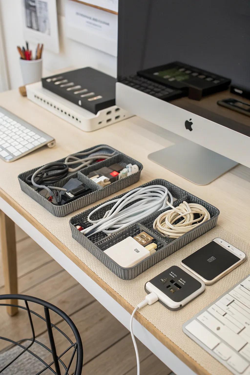 Effective cable management keeps your workspace clean and distraction-free.