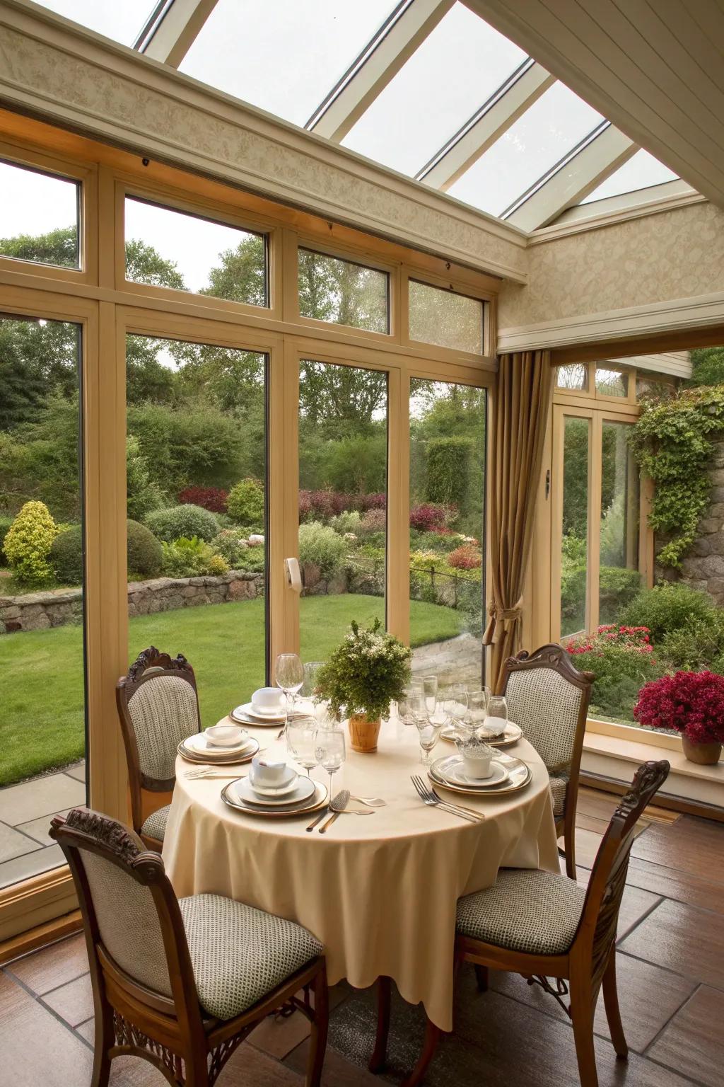 A dining area offering scenic views during meals.