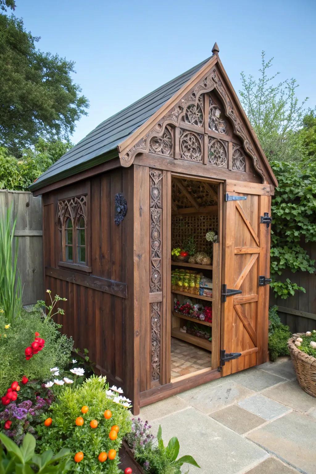 Unveil the art of disguise: a garden shed with a secret purpose.