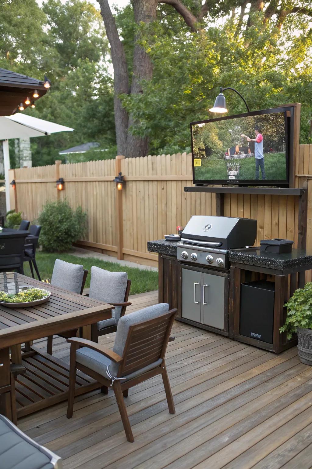 An entertainment zone elevates your BBQ experience.