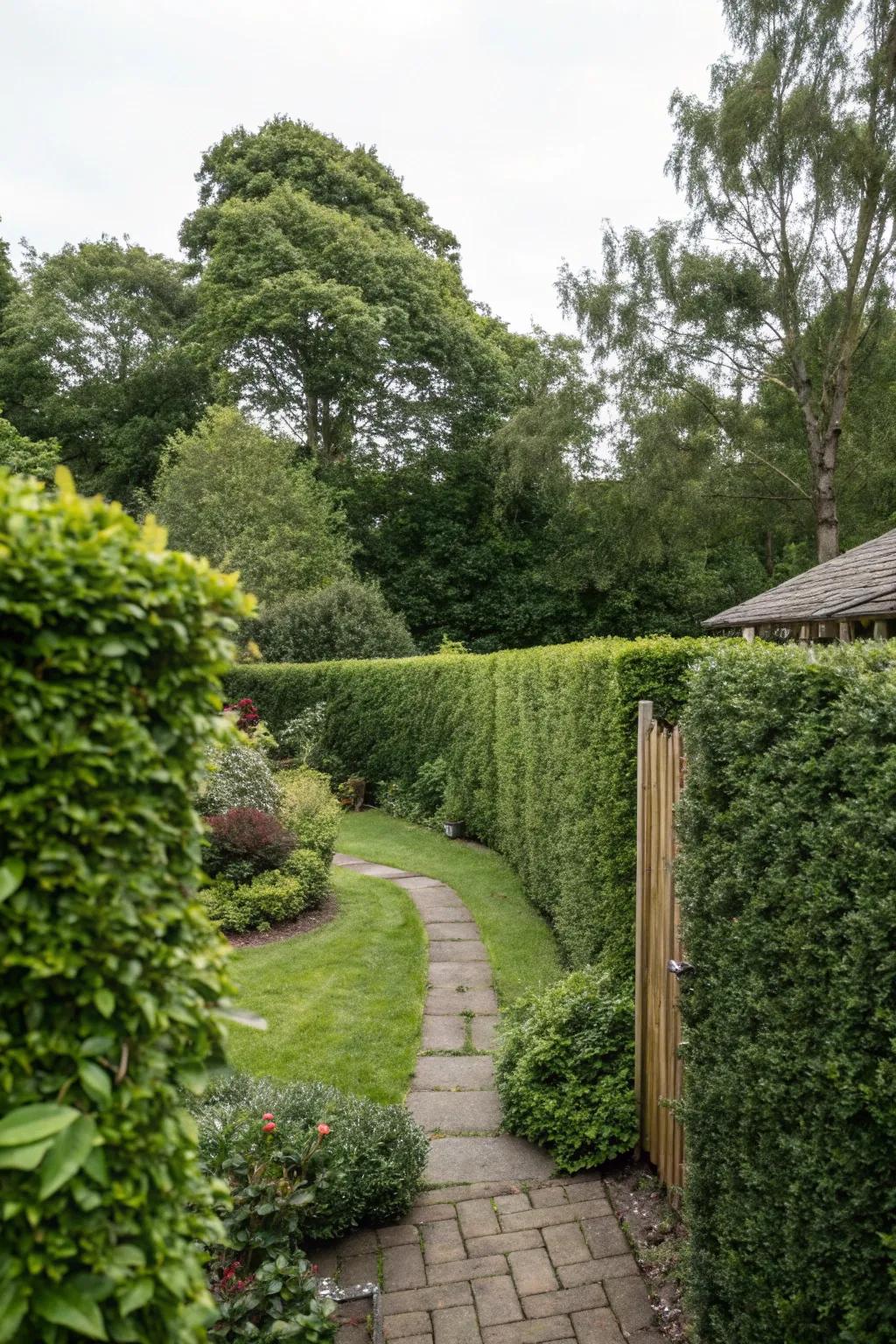 Elegant hedges offering a timeless solution for privacy.