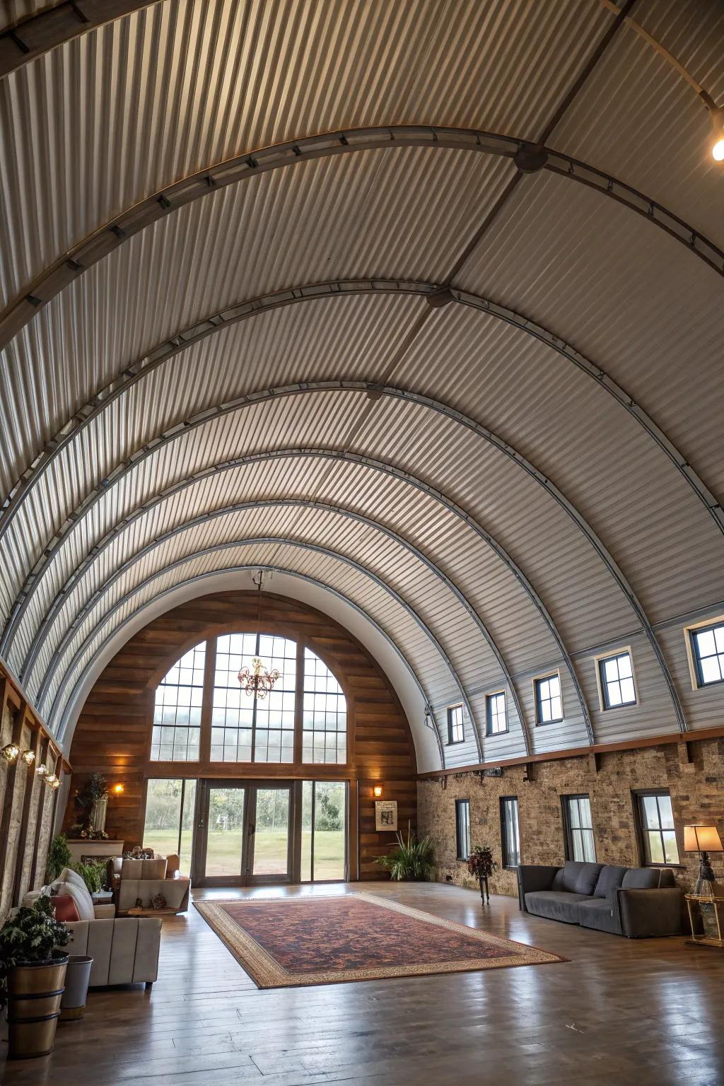 Barrel vault ceilings add grandeur and dramatic curves.