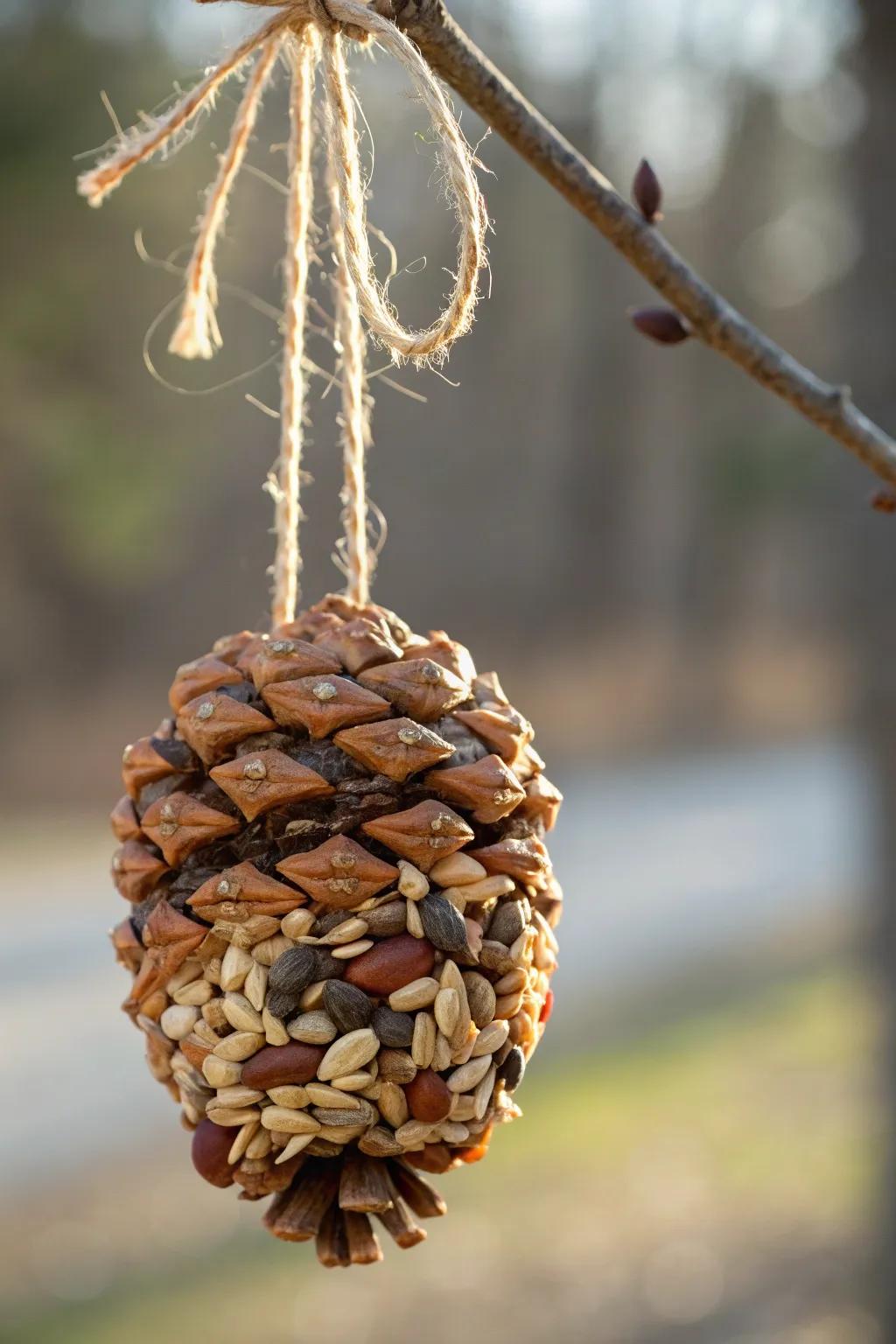 Nature's Feast: A Simple and Elegant Bird Feeder Idea