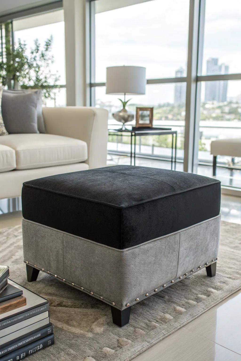 A versatile ottoman serves multiple functions.
