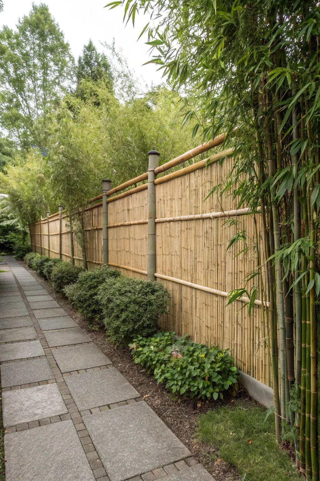 Bamboo screening provides privacy with style.
