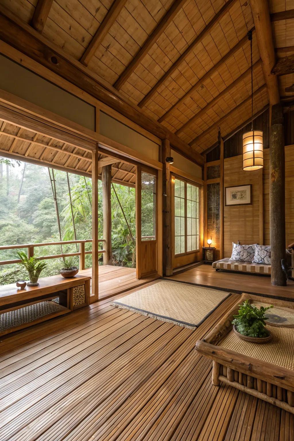 Bamboo flooring offers an eco-aware and appealing choice for cabins.