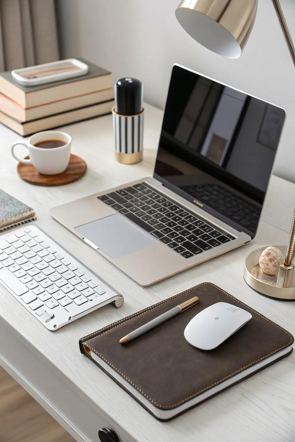 Integrated tech maintains the office both functional and fashionable.