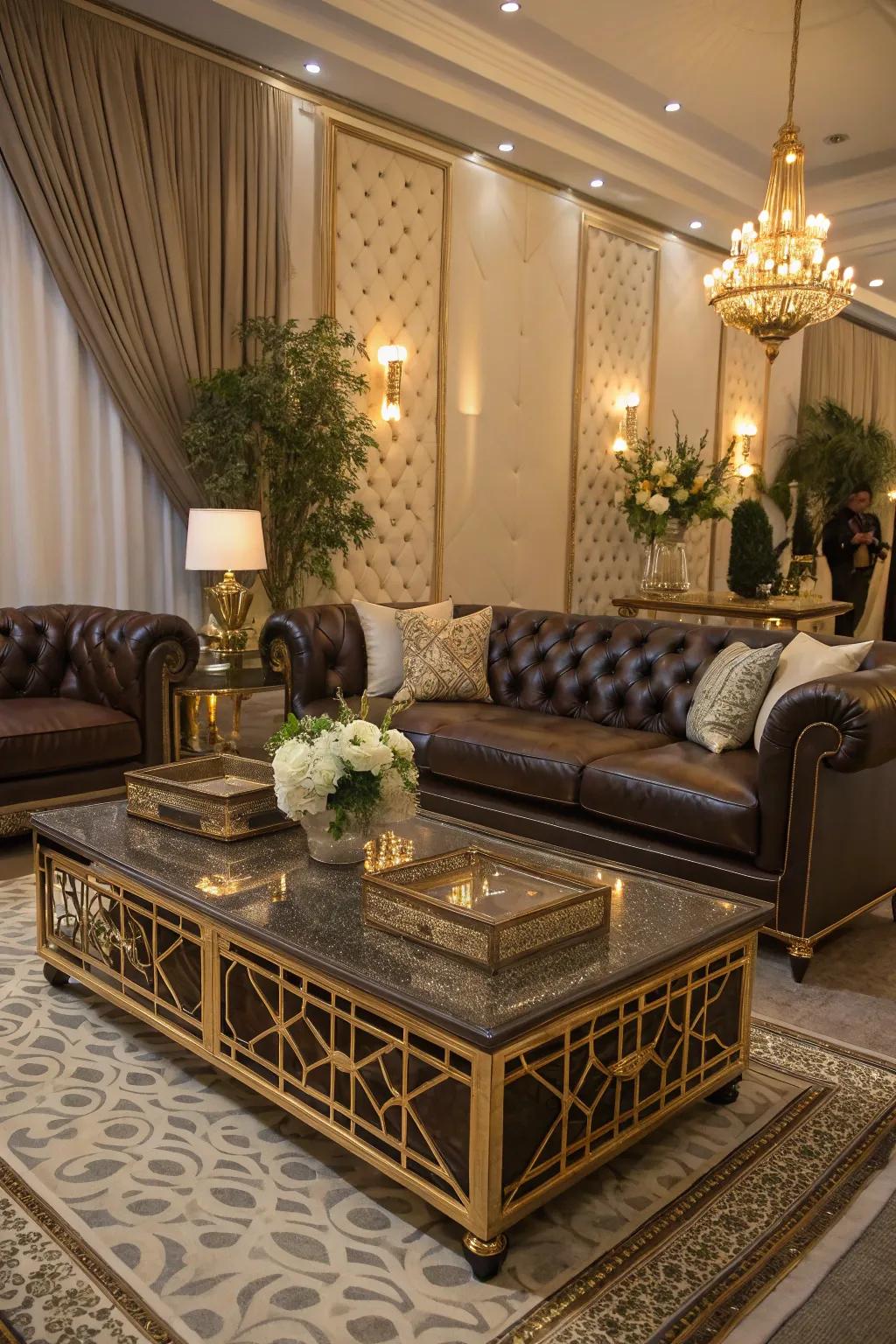 Glam style infuses your space with glam and elegance.