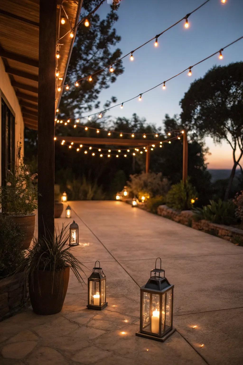 Lighting adds evening charm and functionality to your patio.