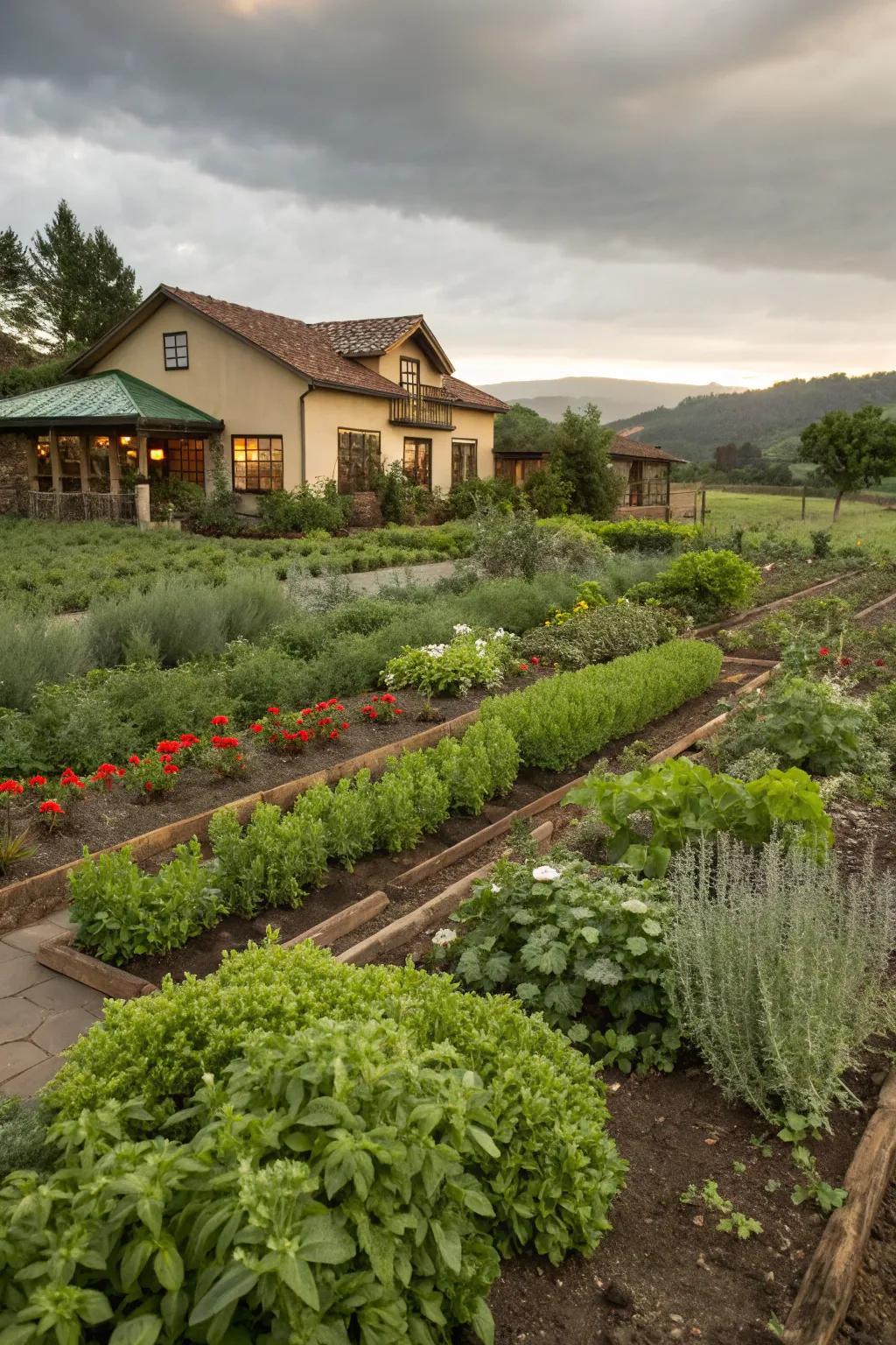 Edible plants blend beauty and practicality.