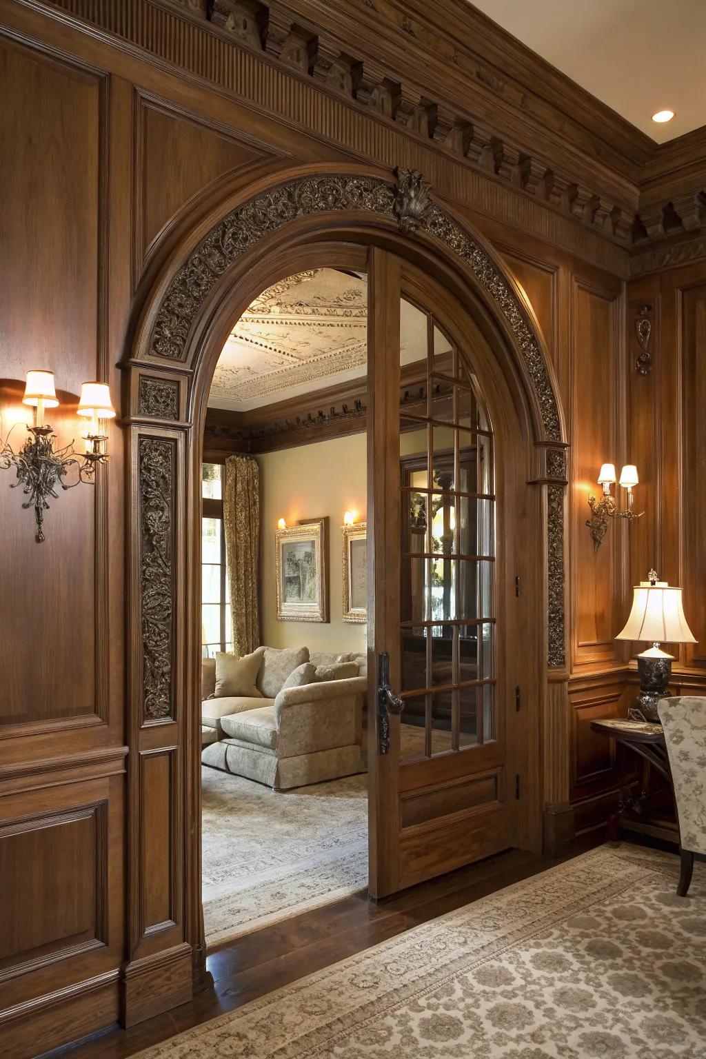 Curved entrances add elegance and architectural interest.
