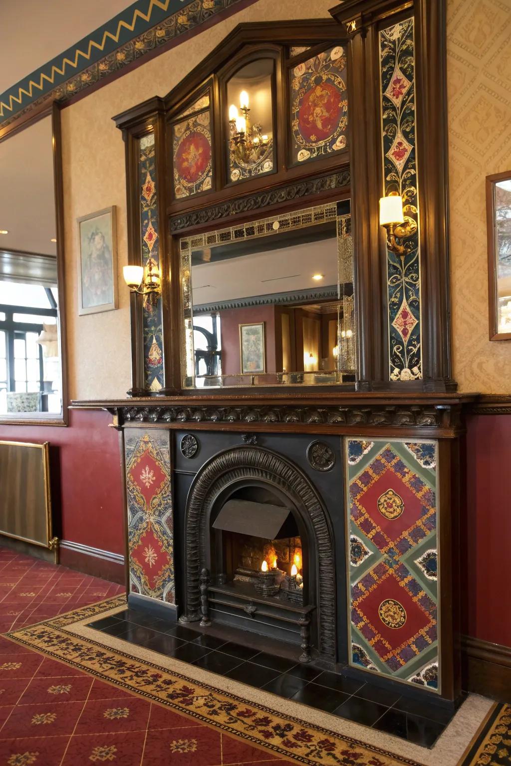 Transform your space with the mirrored elegance of this stunning fireplace insert.