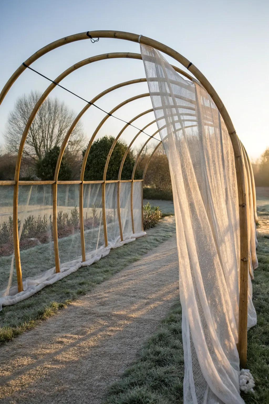 Crafting Nature's Shield: Embrace simplicity and elegance with a DIY frost tunnel to protect your garden’s beauty.