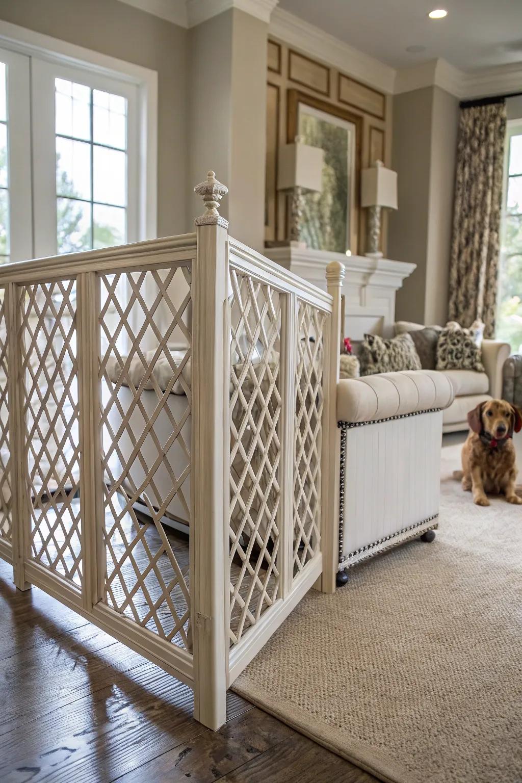 An intricate lattice design that doubles as decor.