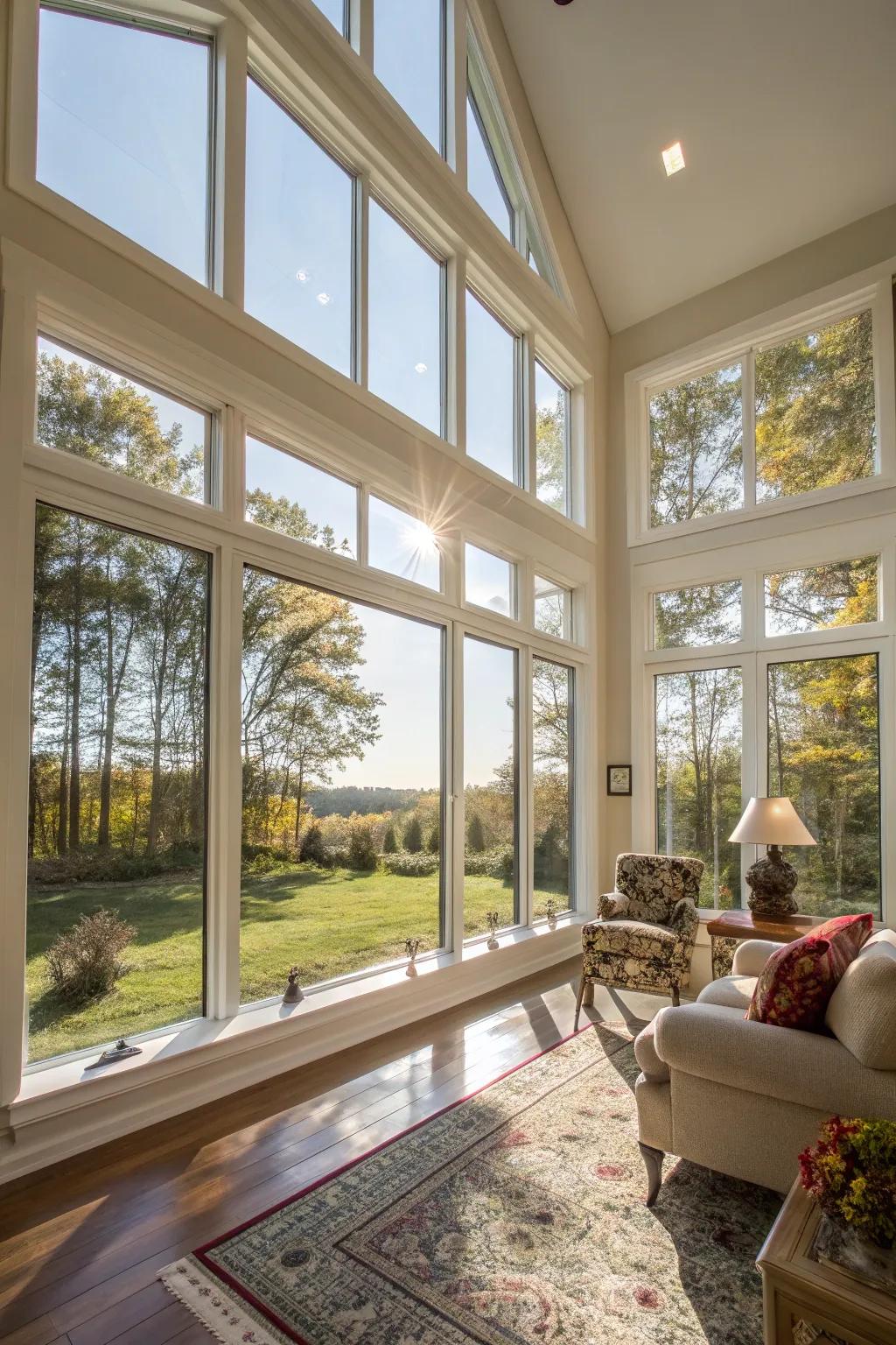 New clear panes have the power to brighten and expand your living area.