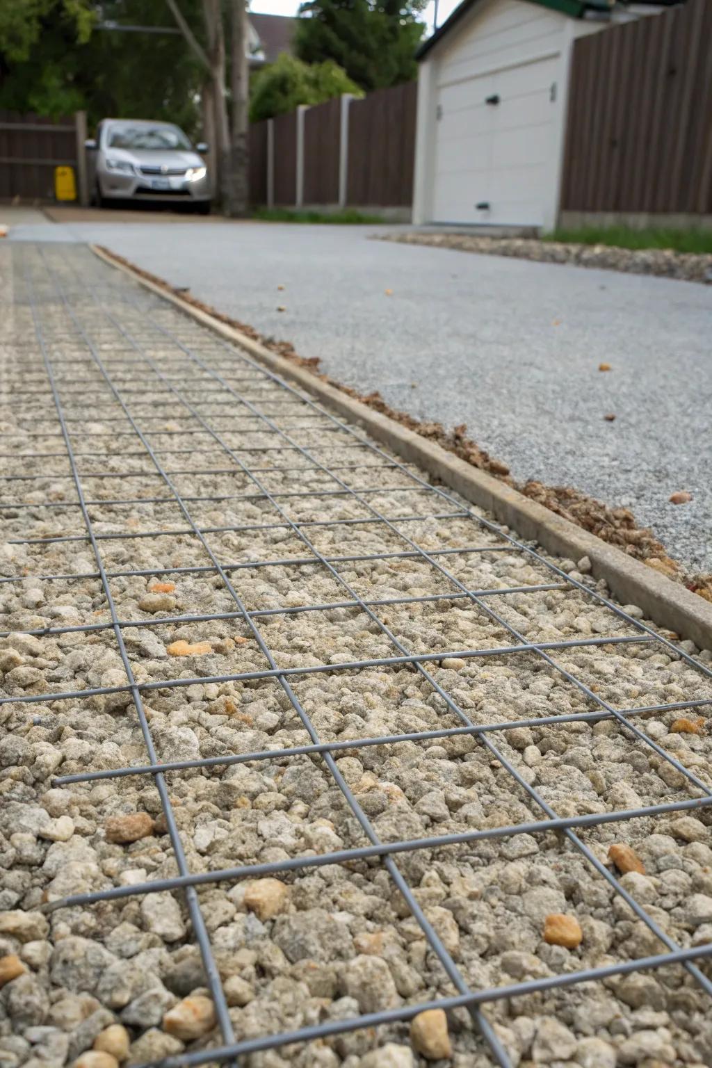Pebble holders maintain a tidy and organized driveway.