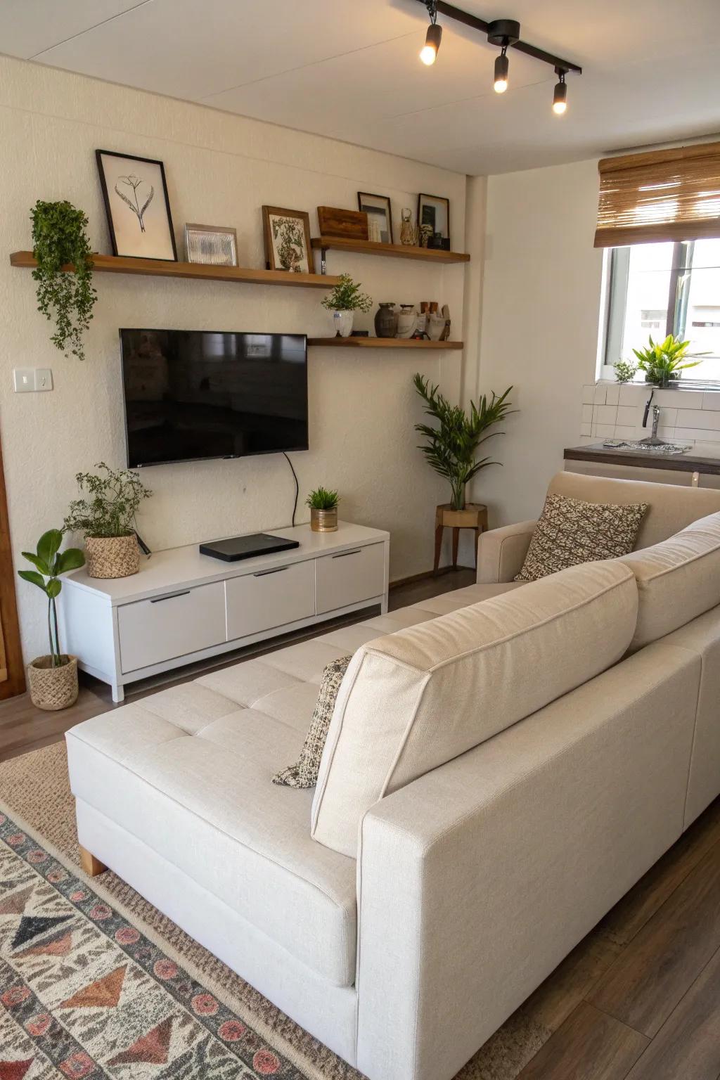 Adaptable sofas optimize room and function.