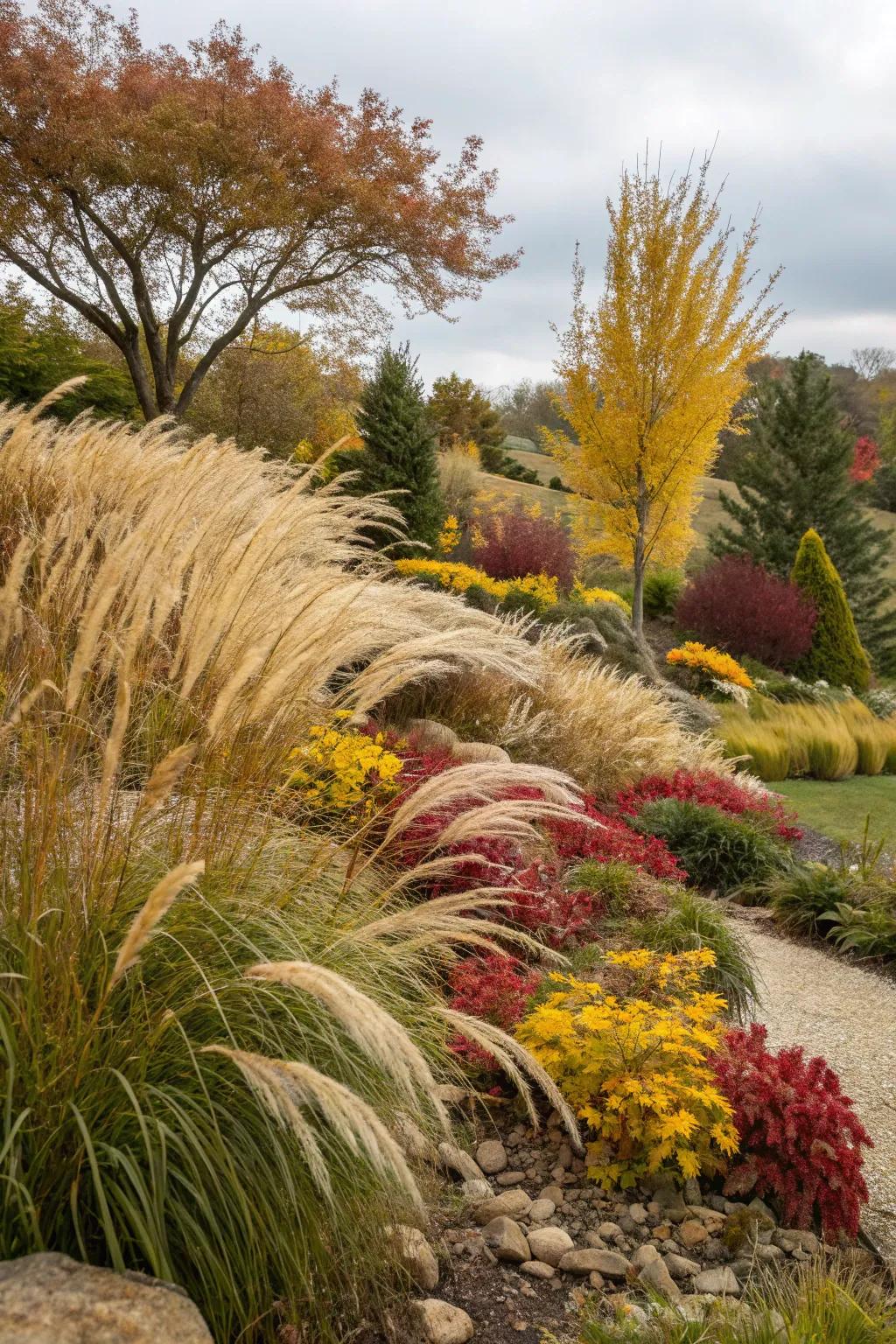 Ornamental grasses add texture and movement to your garden.