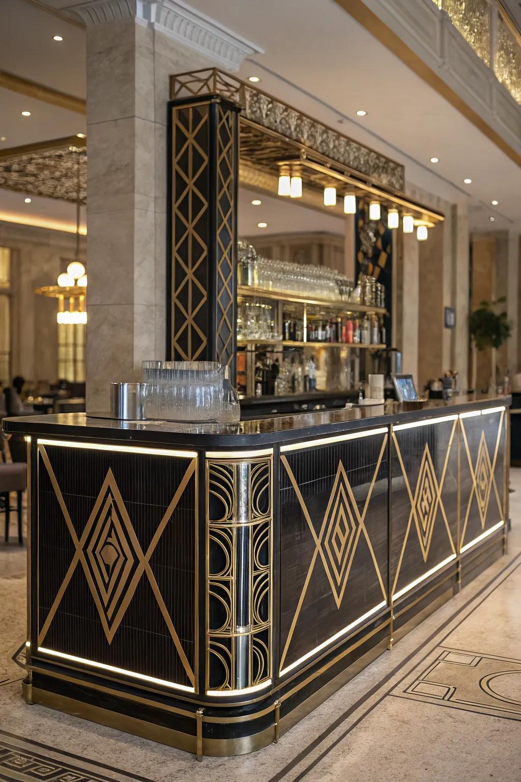 An Art Deco bar that exudes sophistication and style.