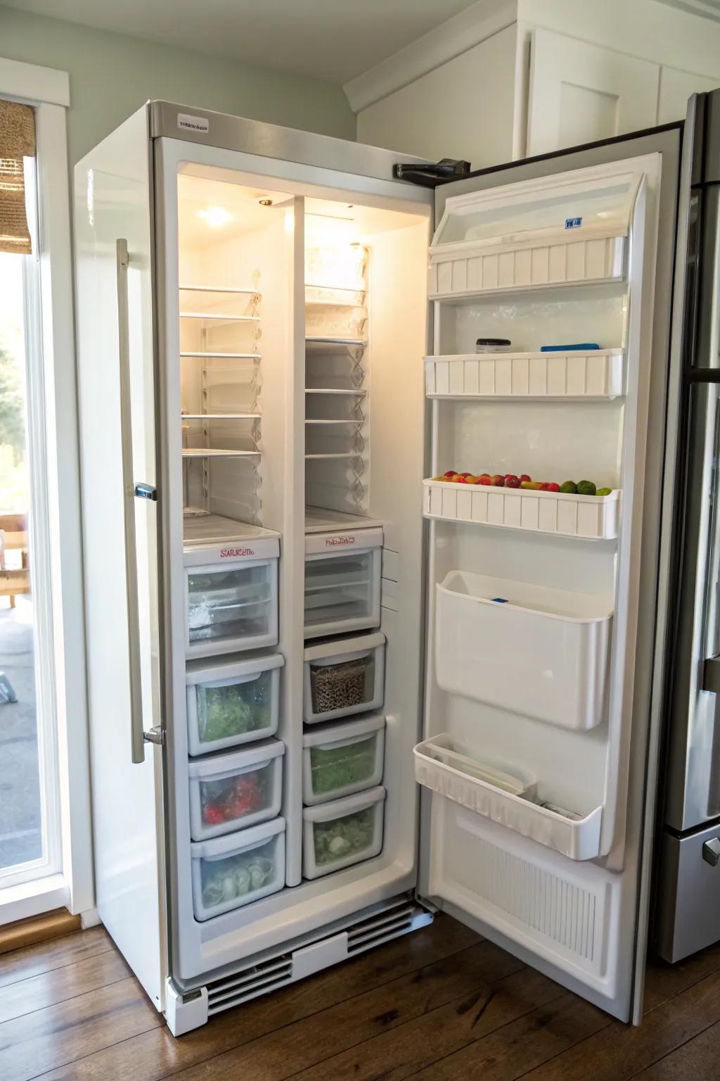 Support rods create an adaptable storage design.