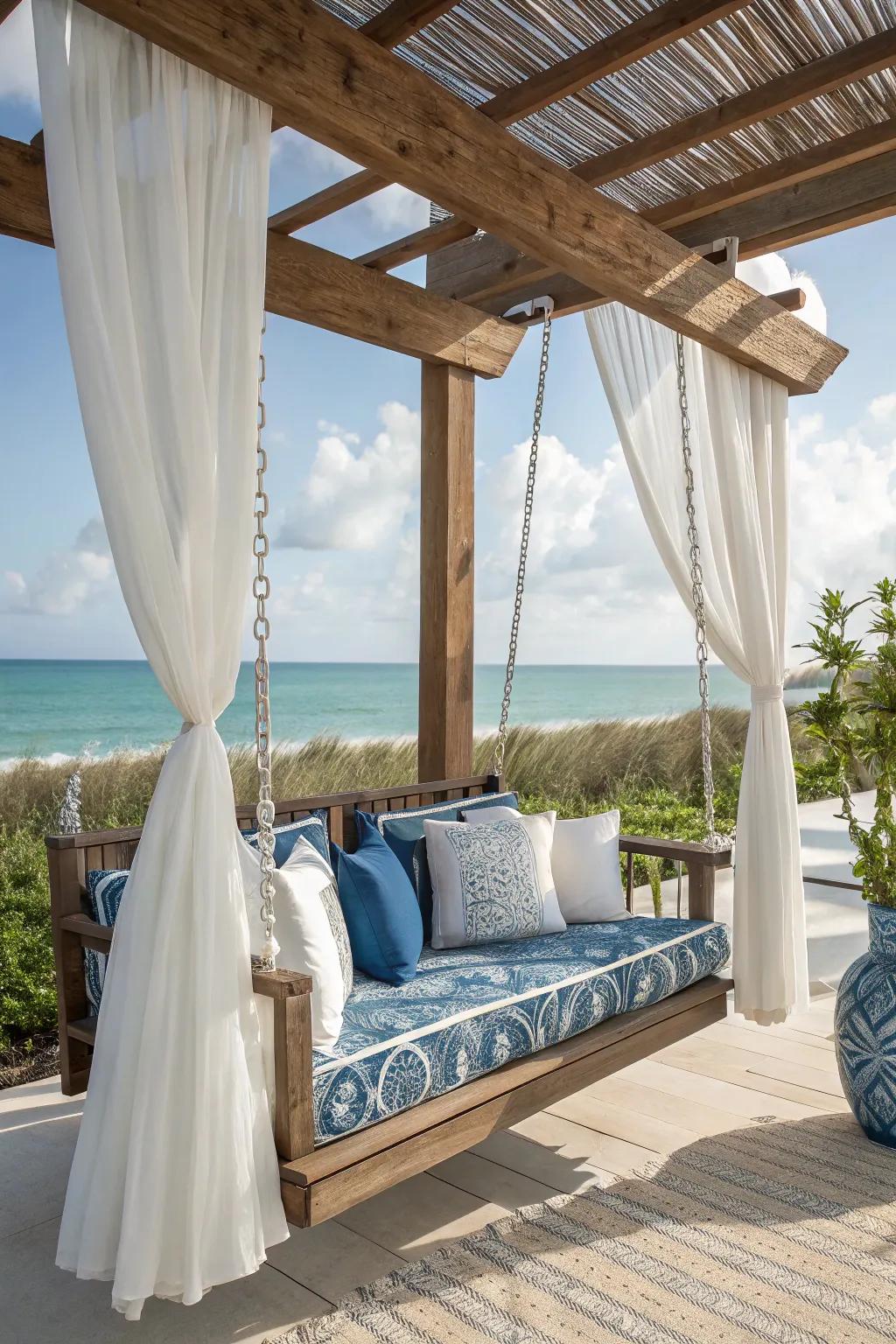 Transfer the beach to your porch with a seaside motif.