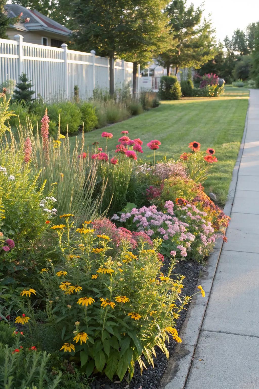 Support local wildlife with native plants in your flower beds, contributing to biodiversity.
