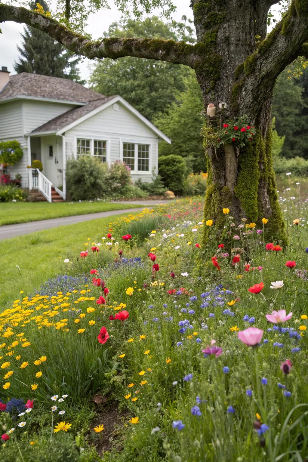 An undomesticated bloom area infuses vibrant color and brings pollinators to your landscape.