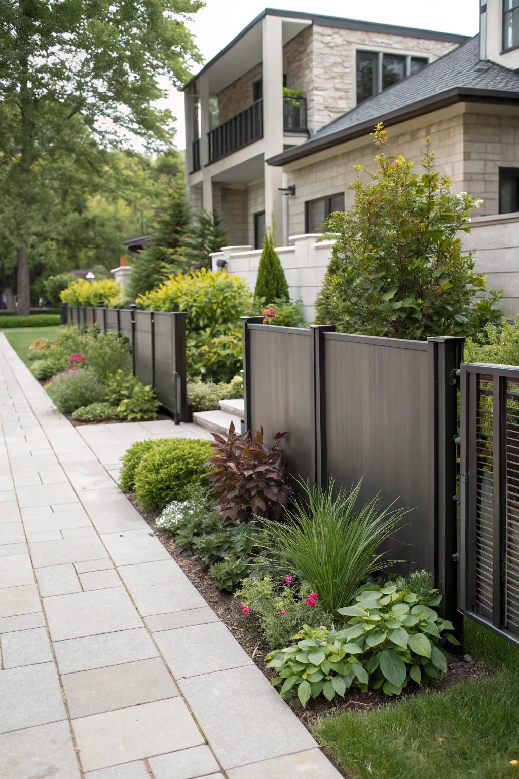 Metal panels usher in a streamlined and modern sharpness to your garden design.