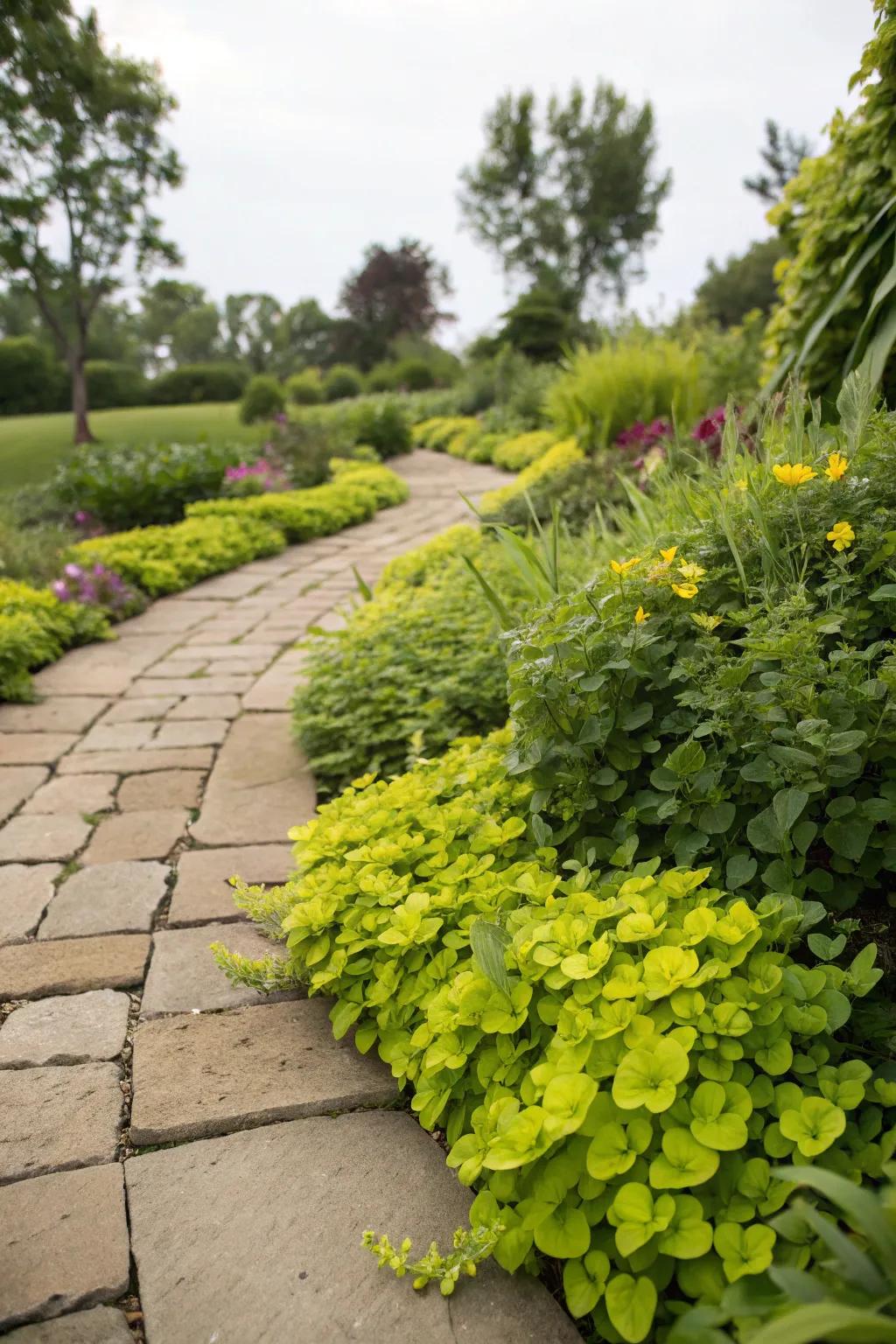 Steppable perennials provide beauty and function in walkways.