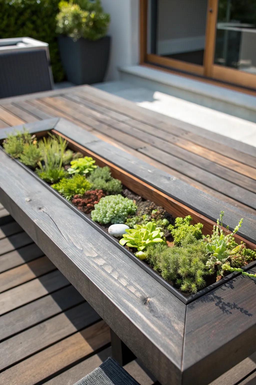 Elevate your outdoor space with a stylish tabletop gutter garden—where craftsmanship meets nature.