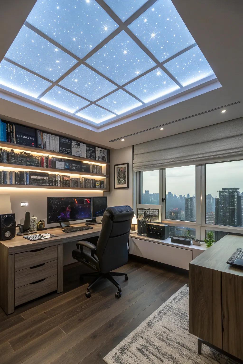 Bright panels offer a sleek and modern lighting solution.