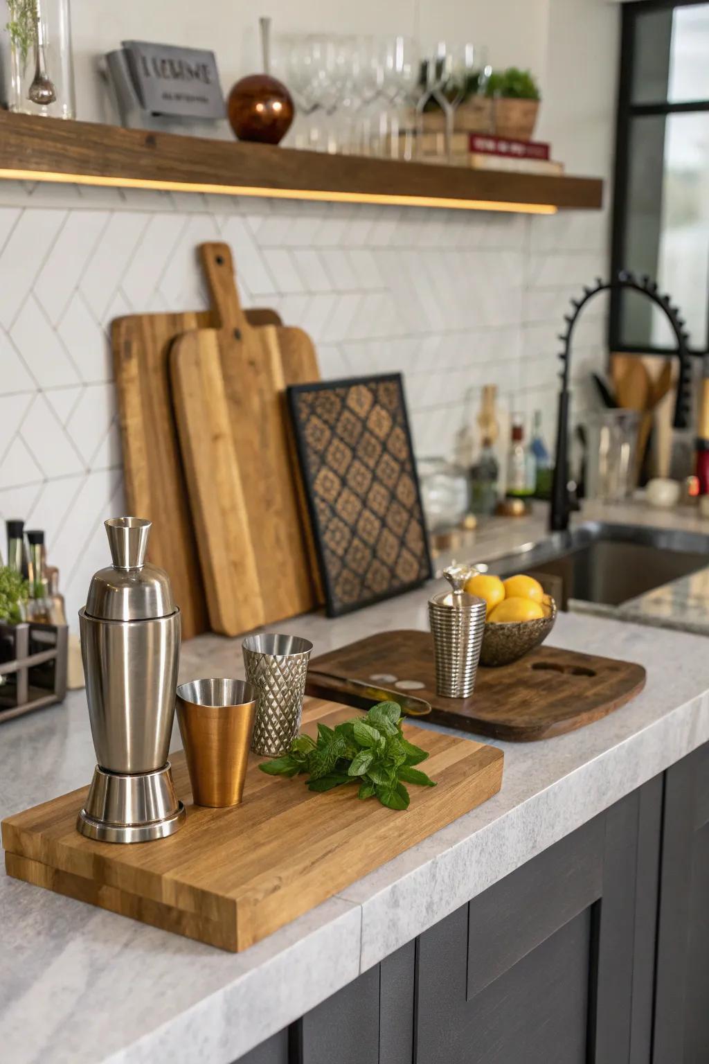 Dynamic visual interest with mixed textures.