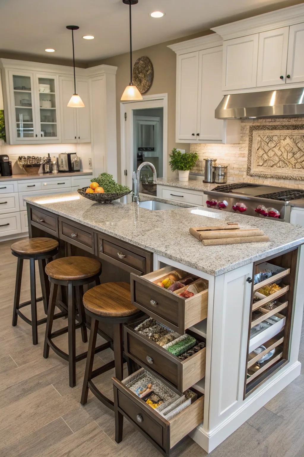 A multi-purpose island is the versatile heart of the kitchen.