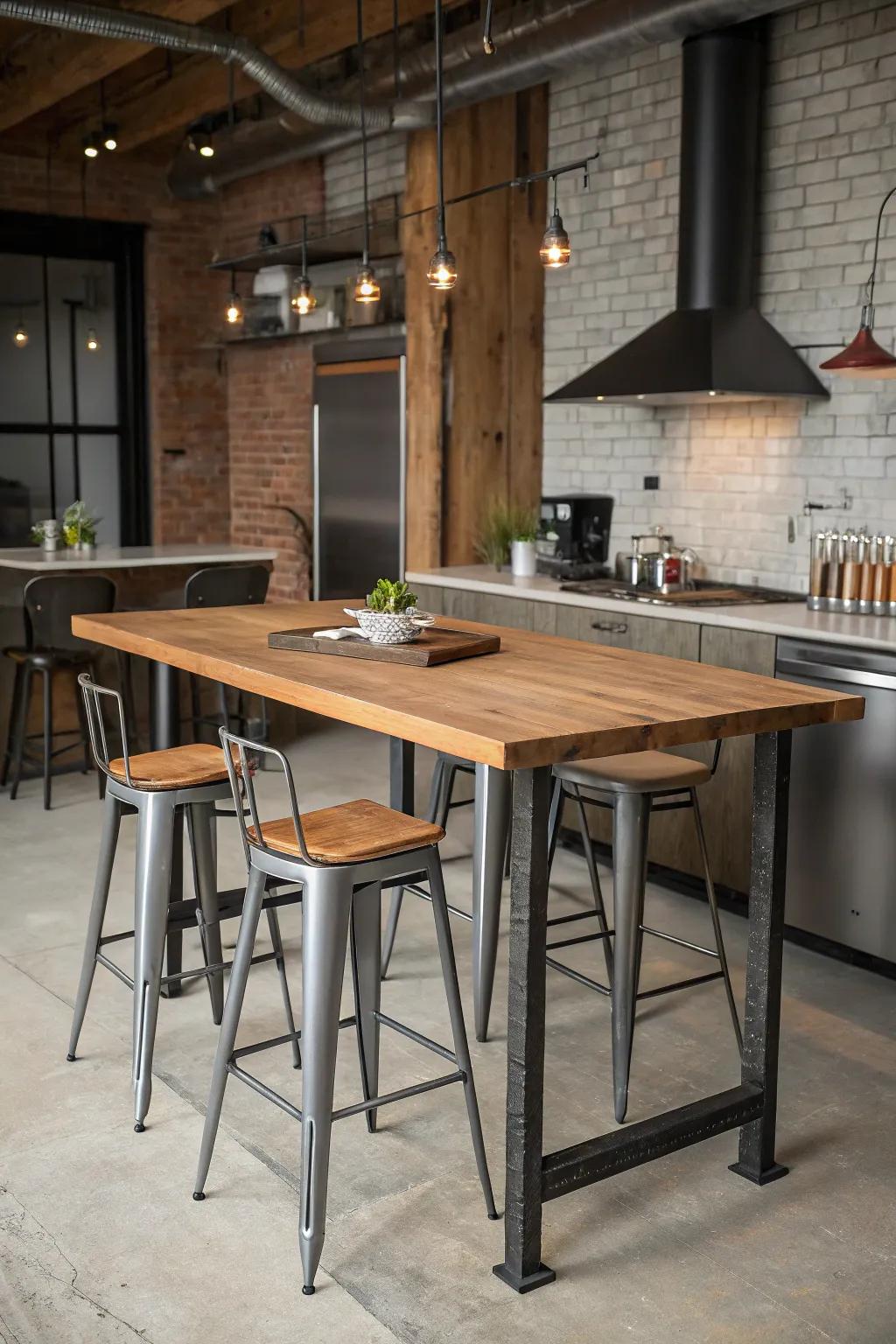 Contrasting textures create a balanced and sophisticated look.